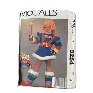 80s McCalls Childrens Rainbow Brite Sewing Pattern Size 6 Vintage Cosplay CUT
